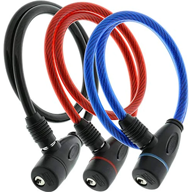 BURG-WÄCHTER Fahrradschloss 260, Spiralschloss mit Diebstahlsicherung, 60 cm lang, Ø 8 mm, farbig sortiert (zufällige Farbwahl) – Bild 1