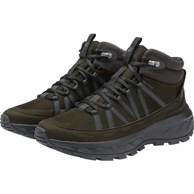 Jack Wolfskin Wild Hike Texapore Mid M, Herren Wanderschuhe mit wasserdichter TEXAPORE Membran und griffiger Gummiaußensohle, dunkelgrün, Größe 44 – Bild 5