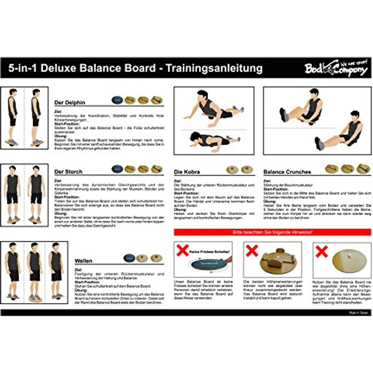 Bad Company | Balance Board Set aus Holz (MDF) | Therapiekreisel in Studio-Qualität | 45 cm – Bild 5