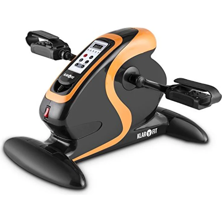 Klarfit Cycloony Beintrainer - Pedaltrainer für Muskelaufbau, 70 W, 12 Geschwindigkeitsstufen, Trainingscomputer, Vor- / Rückwärtslauf, schwarz-orange – Bild 1