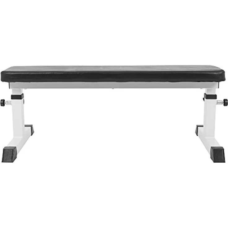 GORILLA SPORTS® Hantelbank - Verstellbar, bis 200 kg Belastbar, aus Stahl, Weiß - Flachbank, Trainingsbank, Fitnessbank, Bankdrücken, Bauchtrainer, Drückerbank, Gym Bench, Fitnessgeräte für Zuhause – Bild 3