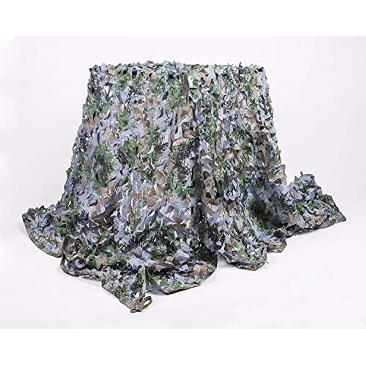 NINAT Tarnnetz 3Mx3M, Camouflage Netz für Jagd und Outdoor, oliv-grün mit 3D-Laubdesign für hervorragende Tarnung – Bild 5