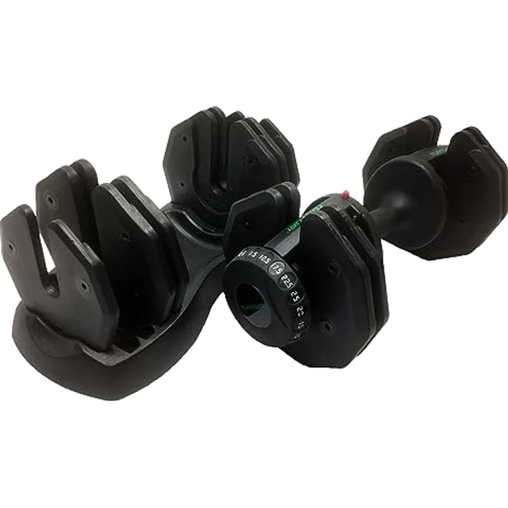 Tunturi Selector Dumbbell, verstellbare Kurzhantel mit bis zu 25 kg, 2,5 kg Schritten – Bild 4