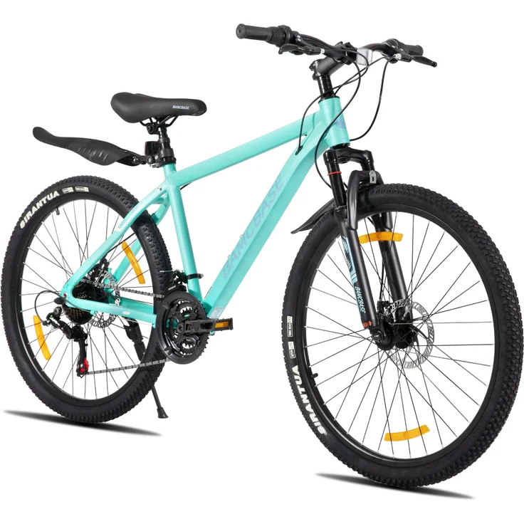 HILAND 27,5 Zoll Mountainbike, Aluminiumrahmen, 21-Gang Shimano Schaltung, mechanische Scheibenbremsen, Federgabel, Grün