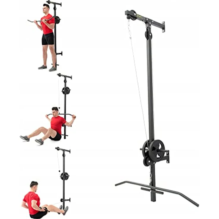 QLS Latzugstation Latzug Turm Zugstation Latzugmaschine Seilzug Wandmontage oberer unterer Griff SG-17, professionelles Rücken- und Schultertraining, aus hochwertigem Stahl, in Polen hergestellt – Bild 2