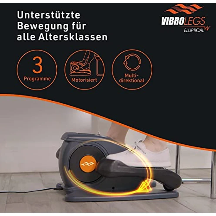 Vibro Legs Elliptical Mini Heimtrainer – motorisierter Ellipsentrainer für mehr Bewegung im Sitzen – Pedaltrainer für Home Office und Freizeit – mühelose Muskel-Aktivierung – Bild 3