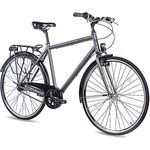CHRISSON City One, 28 Zoll Herren Citybike in anthrazit matt, 7 Gang Shimano Nexus Nabenschaltung, ergonomischer Rahmen für Komfort und Alltagstauglichkeit