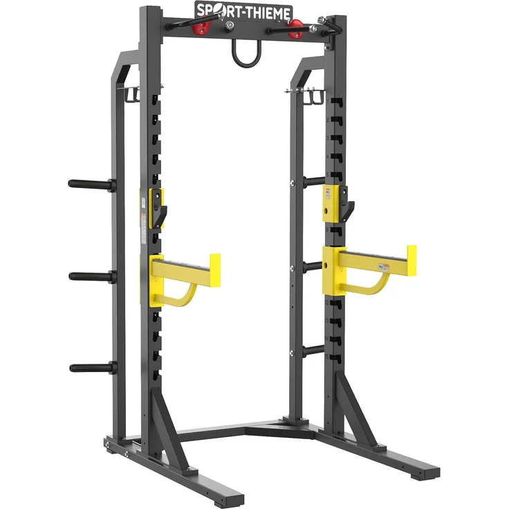 Sport-Thieme Half-Rack "800", Kraftstation mit 15 Sicherheitspositionierungsschlitzen und integrierten Klettergriffen