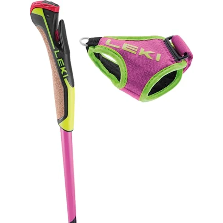 LEKI Uni Skistöcke, Carbon Langlaufstöcke in Neon Pink-Neon Yellow-Black, 140 cm – Bild 5