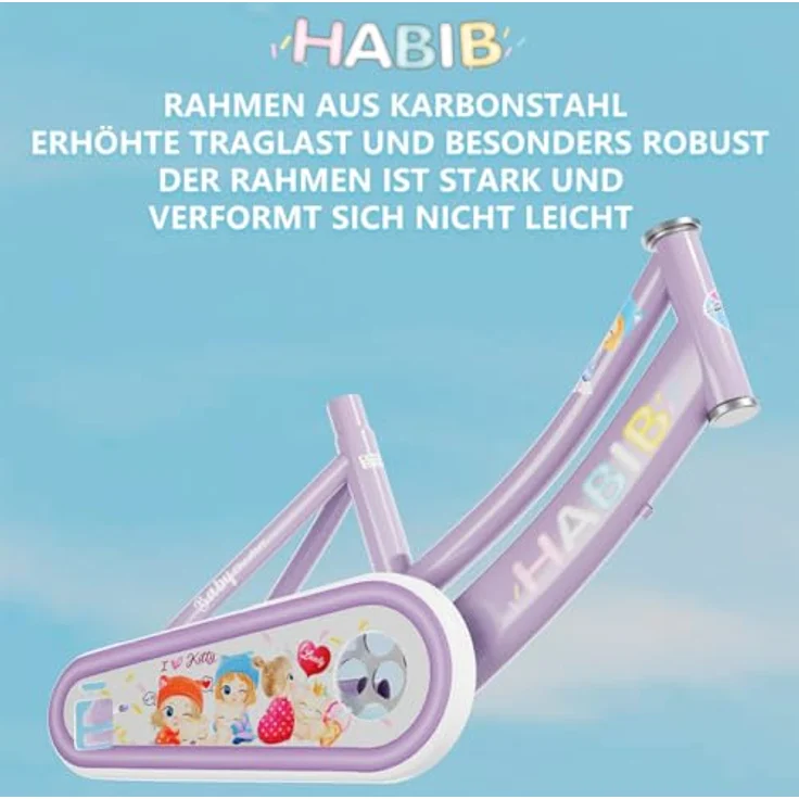 Habib Gruppe Kinderfahrrad, Komplettset mit Schutz-Set und höhenverstellbarem Sattel, pink – Bild 9
