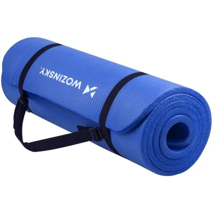 Wozinsky Yogamatte WNSP-BLAC, 0,9 cm dick, rutschfest und formstabil, inkl. Tragegurt und Tasche – Bild 1