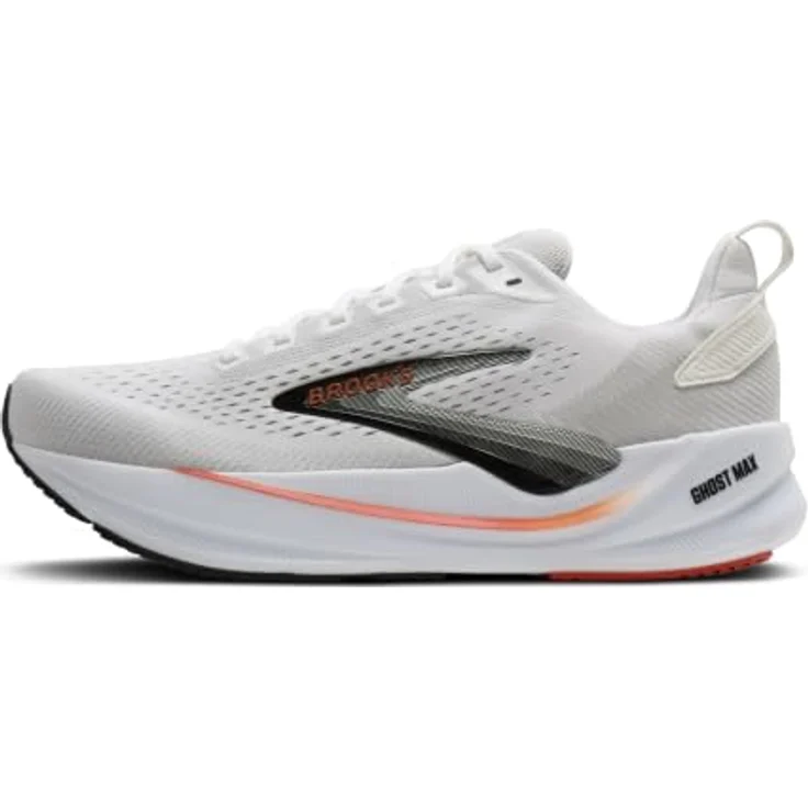 Brooks Ghost Max 4, Neutrale Allround-Laufschuhe mit DNA LOFT-Mittelsohle, White/Red/Black, Größe 42 – Bild 8