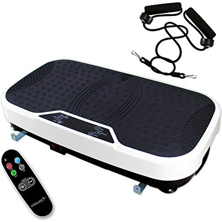 @tec Vibrationsplatte Vitaplate SE Vibration-Trainings-Gerät Fitnessstation effektiver Vibrationstrainer große Trainingsfläche Display Fernbedienung, Fett-Verbrenner – Bild 1