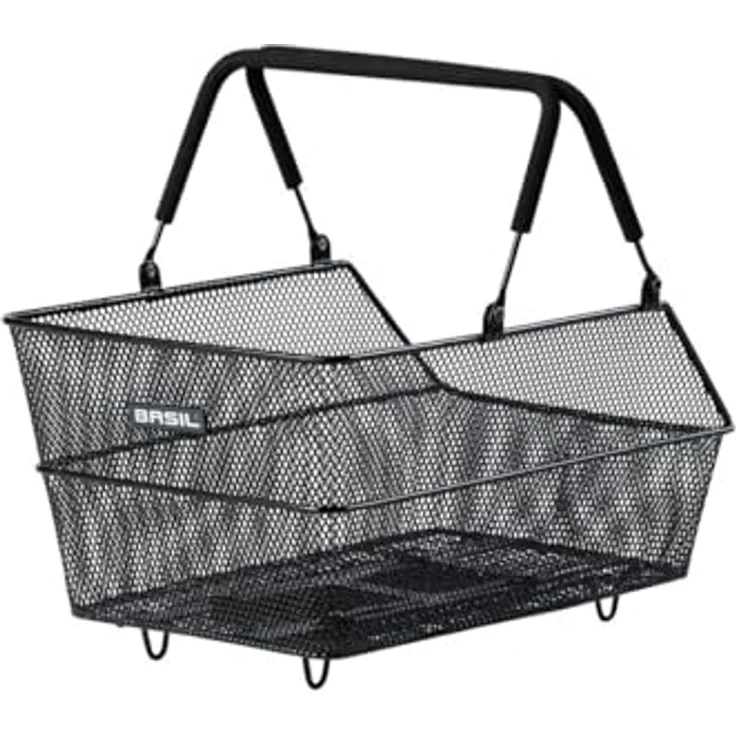 Basil Cento MIK Fahrradkorb, Schwarz – abschließbares MIK-System, wetterfest, 21 Liter Volumen, robust und ideal für den Gepäckträger