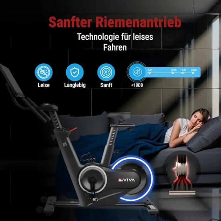 AsVIVA S20 Speedbike, Indoor Cycle Heimtrainer mit 20 kg Schwungmasse, 32 Stufen, Bluetooth und 21,5" Touchdisplay, leise für Zuhause – Bild 9