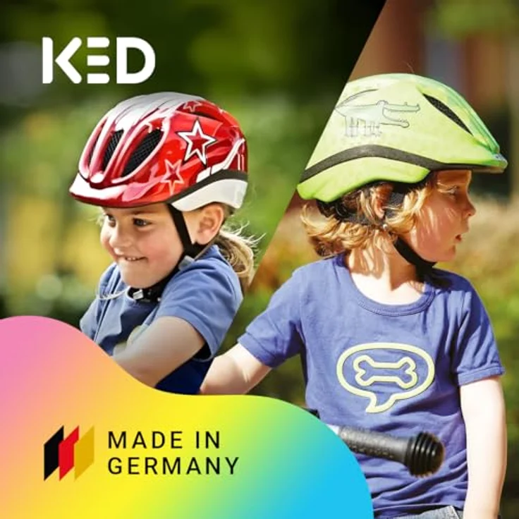 KED Meggy II Trend, Kinder Fahrradhelm mit Insektenschutznetz, integriertem LED-Rücklicht, maxSHELL Technologie, Stars Soft Pink, 52-58 cm (M) – Bild 5