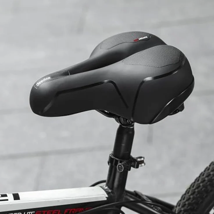 Deedlite Cloud Comfort Pro Max Fahrradsattel, bequem weich mit Memory Schaum und rotem Warnstreifen, für City und Mountainbike, mit Federung und wasserdichter PU-Oberfläche – Bild 2