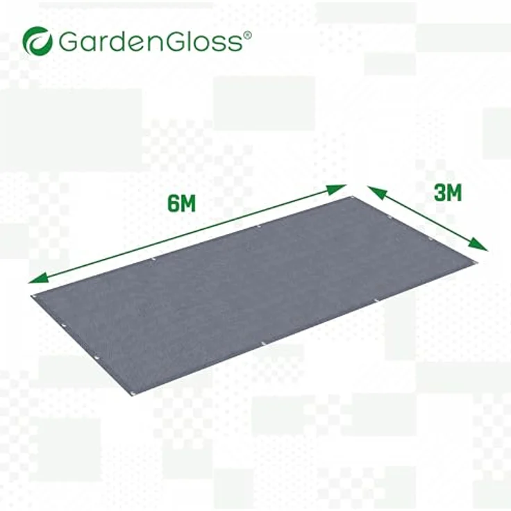 GardenGloss Vorzeltteppich 300x600, wetterfester Campingteppich aus Polypropylen, schimmelresistent, inkl. 12 Befestigungsnägel und Tragetasche – Bild 3