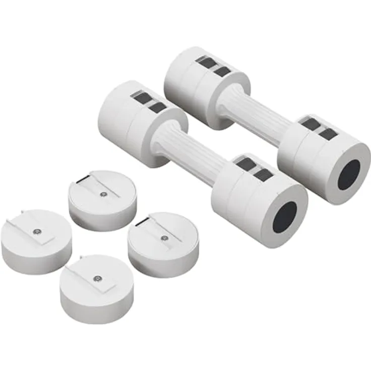 SPORTNOW 2 x 2,5 kg Hanteln, Kurzhanteln mit anpassbarem Gewicht, 1,1/1,8/2,5 kg pro Hantel, bodenschonendes Kunststoffgehäuse, Weiß