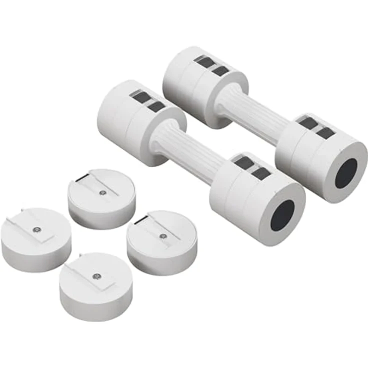 SPORTNOW 2 x 2,5 kg Hanteln, Kurzhanteln mit anpassbarem Gewicht, 1,1/1,8/2,5 kg pro Hantel, bodenschonendes Kunststoffgehäuse, Weiß – Bild 1