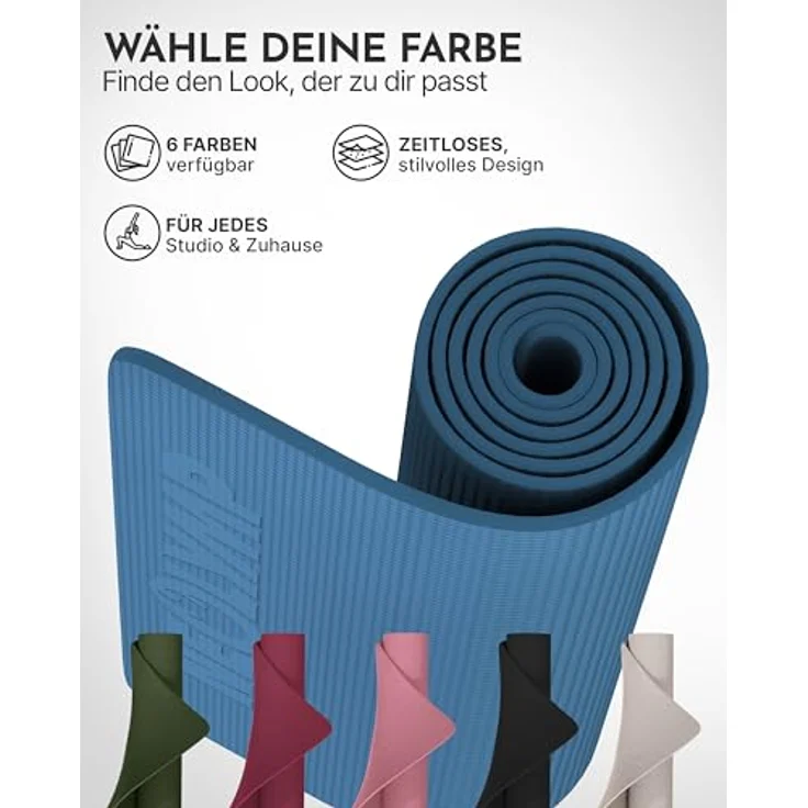NEOLYMP Yogamatte rutschfest & gelenkschonend, 183x61cm PVC Fitnessmatte für Yoga, Pilates & Workout, Indigoblau – Bild 2