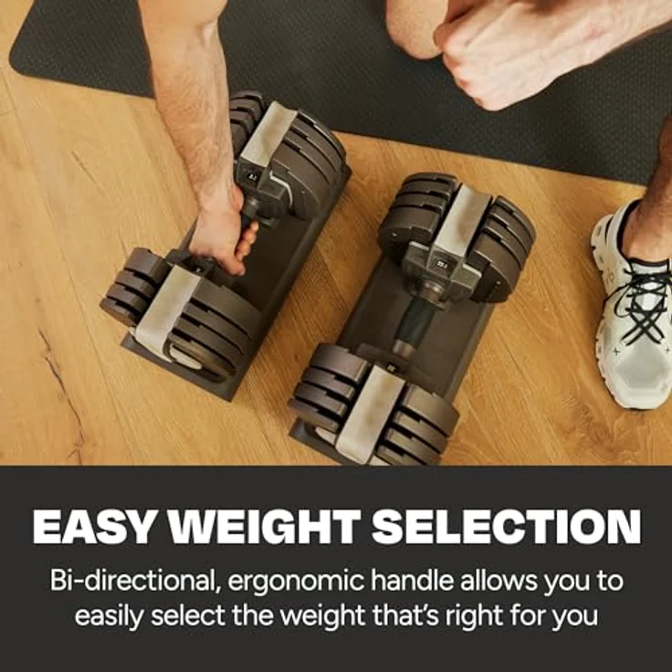 Centr Smart Stack 50 verstellbare Hanteln – 2,3–22,7 kg verstellbares Hantel-Set mit ergonomischem Griff – Heim-Fitness-Studio verstellbare Gewichte – inklusive 3-Monats-Mitgliedschaft für Centr von CENTR – Bild 4