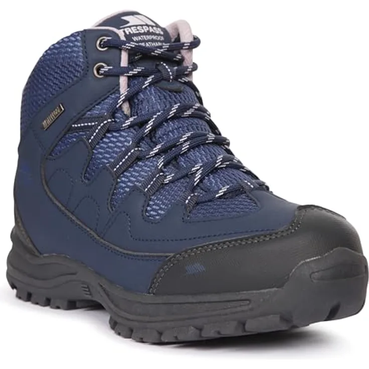 Trespass Mitzi Damen Wanderschuhe, Mid Cut, wasserdicht und atmungsaktiv, blau, Größe 39