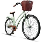 Bisan SERENITY, Mint grün, City Bike, 28 Zoll Fahrrad mit Korb, für Herren und Damen