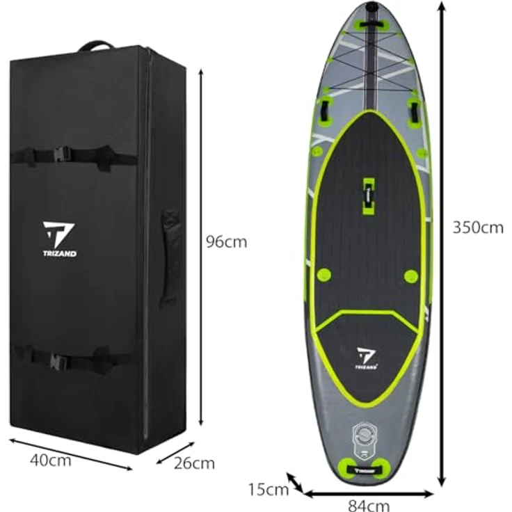 TRIZAND Trizand Sup Stand Up Paddling Board 350cm, inkl. Sitz, verstellbarem Paddel, Rucksack & Zubehör, Mehrschichtiges PVC, Stich- und Abriebfest – Bild 3