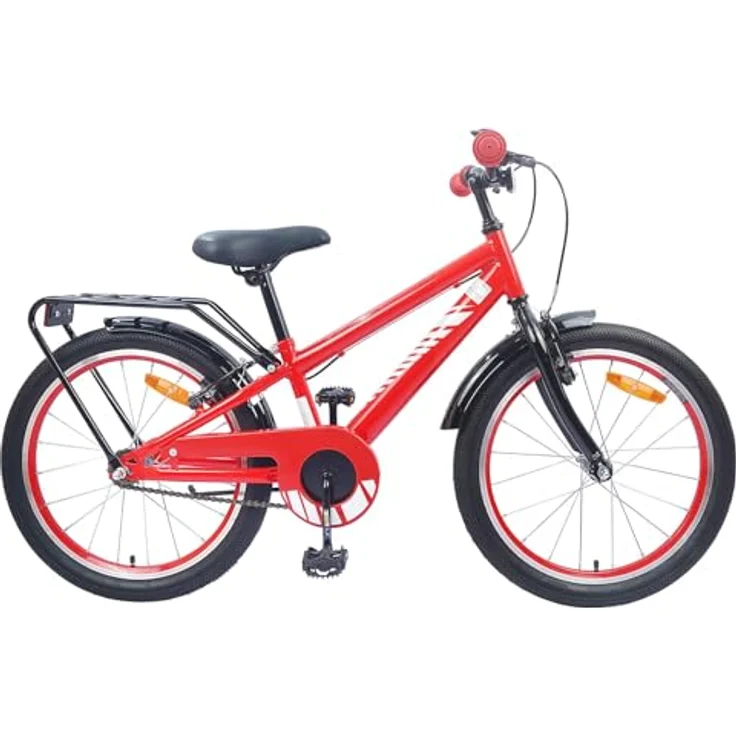 vidaXL Kinderfahrrad 18 Zoll, rot, für 5-7 Jahre, max. Gewicht 50 kg, zerlegt geliefert – Bild 1