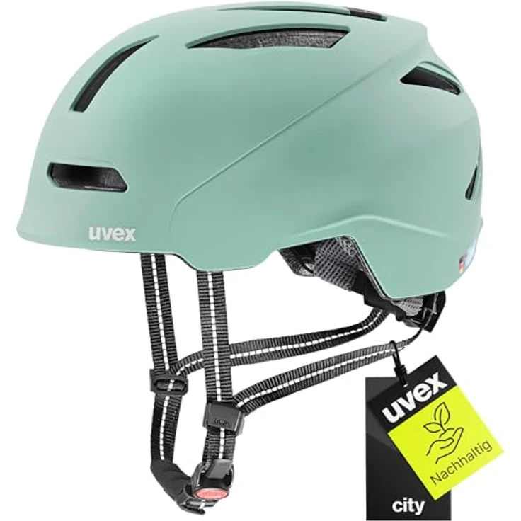 Uvex Urban Planet, Cityhelm in jade matt, Größe 58-61, nachhaltige Hardshell-Technologie mit LED-Option – Bild 1
