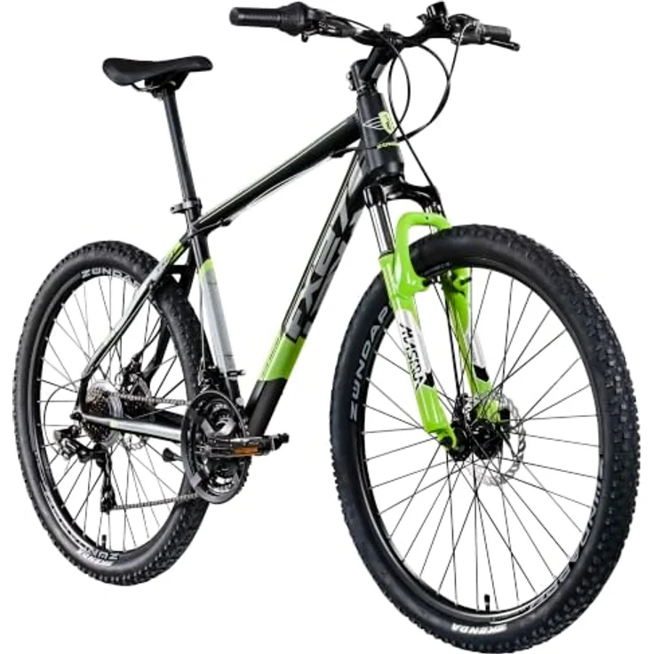 Zündapp FX27 Mountainbike 27,5 Zoll Hardtail, unisex, 21 Gänge, Grau/Grün, 48 cm Alu-Rahmen – Bild 1