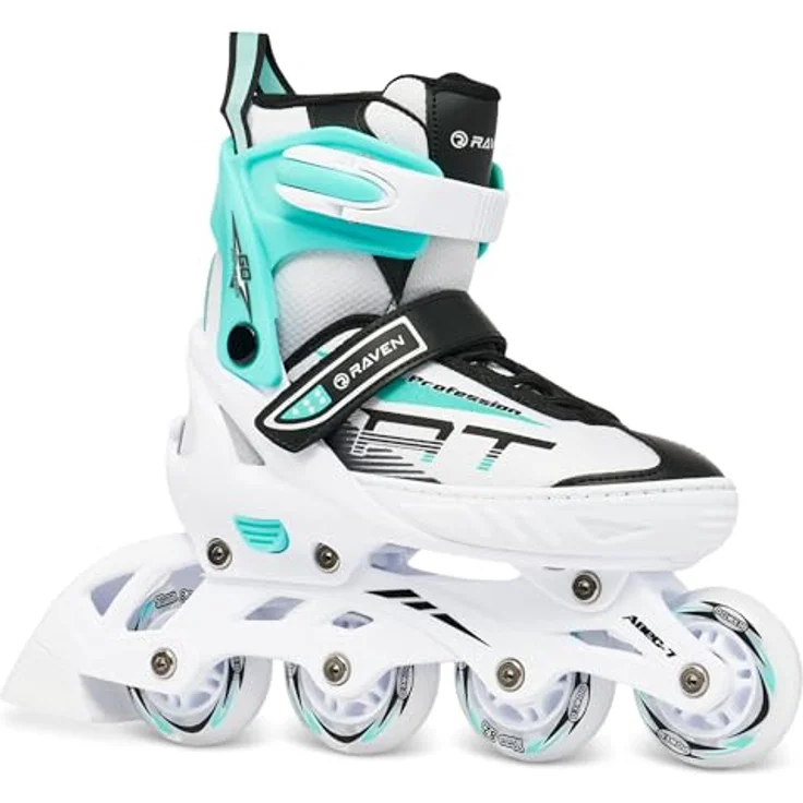 RAVEN Profession Inlineskates, verstellbare 2in1 Inliner für Kinder und Erwachsene, White/Mint, Größe 31-35 (20,5cm-22,5cm) – Bild 2