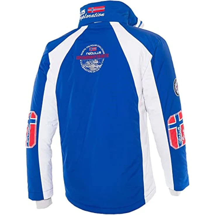 Nebulus MAESTRO SKI Skijacke, wasserdichte und atmungsaktive Winterjacke mit abnehmbarer Kapuze, blau-weiß, XL – Bild 2