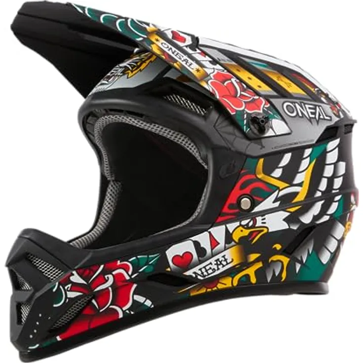 O'NEAL Backflip Helmet Inked V.24, Mountainbike-Helm für MTB Downhill, robustes ABS, Ventilationsöffnungen, Größe M, Multi