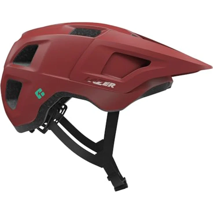 Lazer Fahrradhelm Lupo KinetiCore, Trailhelm mit integriertem Visier und optimierter Belüftung, Matte Maroon – Bild 1
