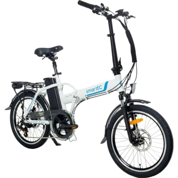 smartEC Camp-20H E-Bike Klapprad 250W Hinterradmotor Li-Ion-Akku 36V/15,6Ah 20 Zoll E-Klapprad E-Faltrad Elektrofahrrad Reichweite 100km bis 25 km/h Modelljahr 2024 (Weiß)