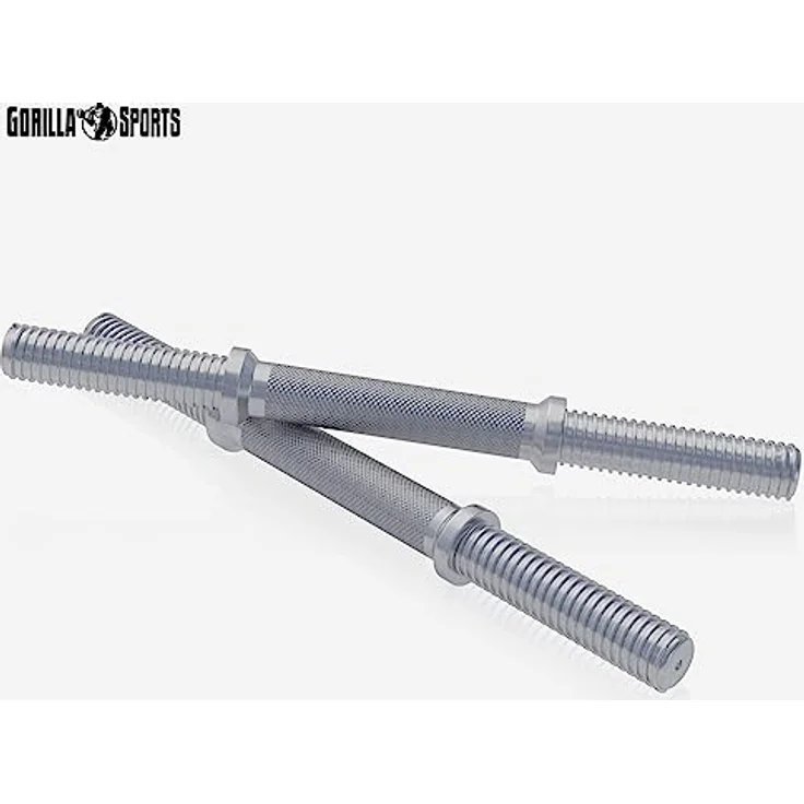GORILLA SPORTS® Kurzhantelset 20kg/30kg - 2er Set, Ø 30mm, 2x Kurzhantelstangen, mit 4 Sternverschlüsse, Griff gerändelt, aus Kunststoff - Hantelset, Kurzhanteln, Hanteln, Kurzhantel Set – Bild 3