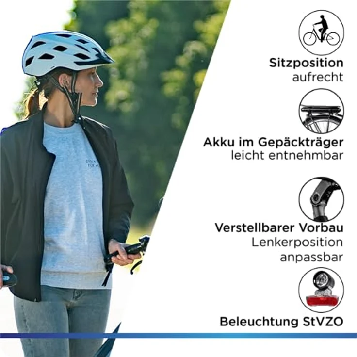ZÜNDAPP Z600 City E Bike, Elektrofahrrad für Damen, 28 Zoll, 7 Gang Nabenschaltung, 250W Vorderradmotor, türkisblau, 47 cm, bis 150 km Reichweite – Bild 5