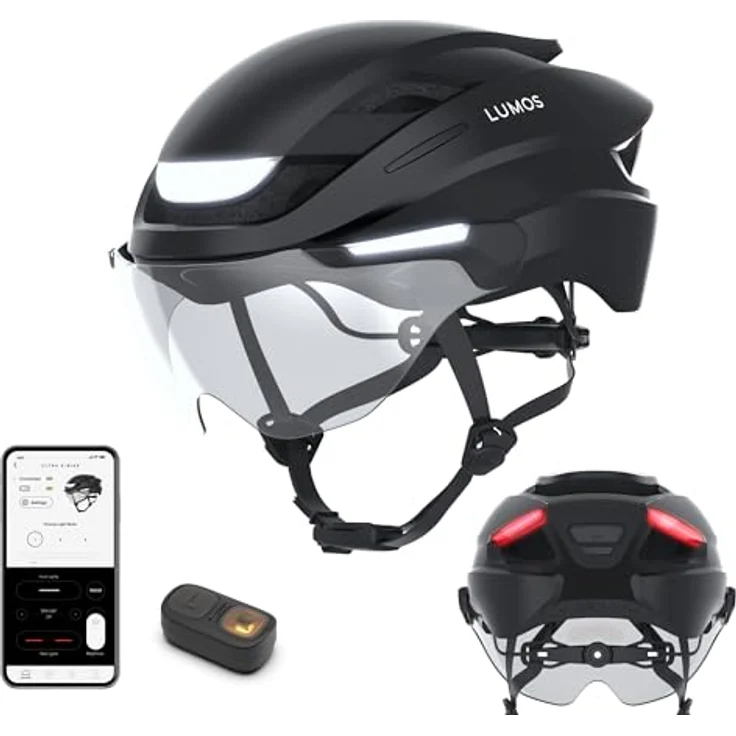 Lumos Ultra E-Bike Helm, Onyx Black, mit integrierter COB-LED-Beleuchtung, effizientem Belüftungssystem und Full-Circle-Fit-System, (54 - 61 cm) – Bild 1