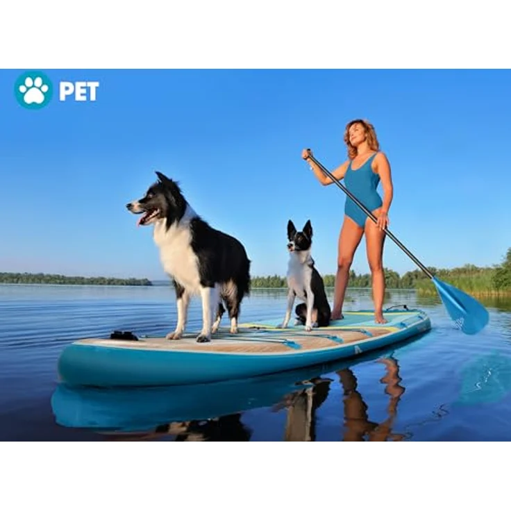 COIL COIL SUP-Board - Aufblasbares Stand Up Paddleboard Set, 320 cm, 158 kg, inklusive Paddel, Pumpe und wasserdichter Handytasche, Blau – Bild 7