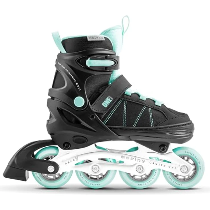 MOVINO Cruzer One UT-P707, Kinder Fitness Inline-Skates mit 3-fachem Verschlusssystem und verstellbaren Größen 34-41, Schwarz/Blau – Bild 3