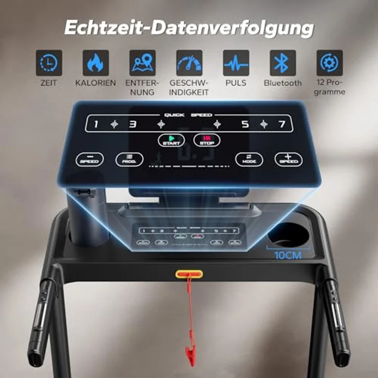 MERACH Klappbares Laufband für Zuhause, Laufband mit 6% Steigung, 2,5PS, Geschwindigkeitsbereich 0,8-12 km/h, LED-Display, Tablet-Halter, inkl. MERACH-APP – Bild 5