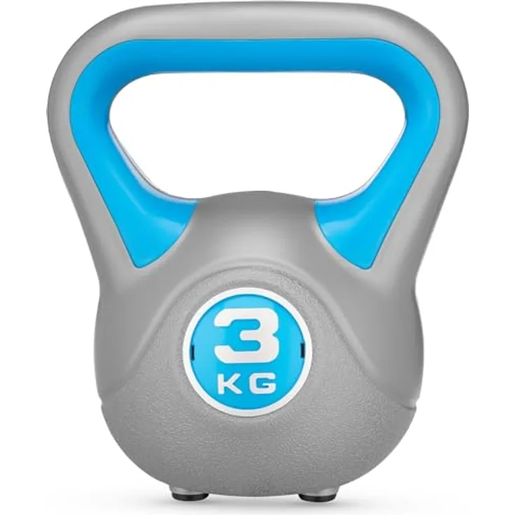 Gymtek Kettlebell Kugelhantel - Hantel für Kraft-Training - Krafttraining Fitness Gymnastik - Workout Gewicht – Muskelzuwachs - Ergonomischer Griff - Fitnessstudio zu Hause - 3kg
