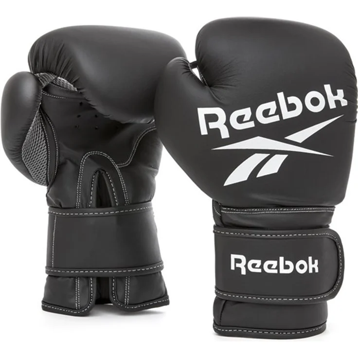 Reebok Boxing Gloves - 14oz Black, aus synthetischem Leder mit gepolstertem Graspanel und verstellbarem Velcro-Riemen – Bild 6