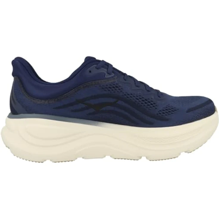 Hoka Bondi 9, Leichte Laufschuhe mit atmungsaktivem Mesh, stabilisierender Fersenkappe und 5 mm Sprenung, Blau, Gr. 48 – Bild 3