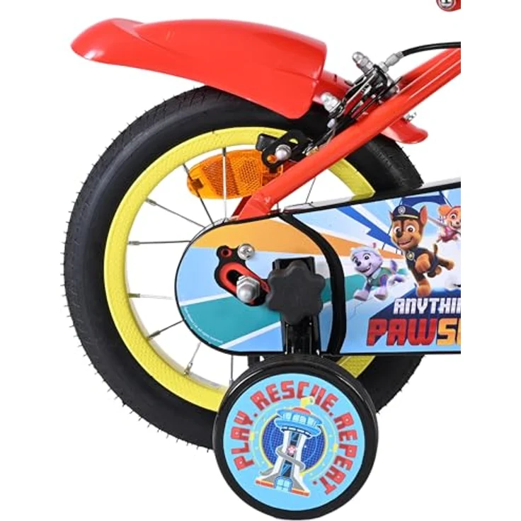 Volare Paw Patrol Kinderfahrrad 12", rot mit Chase, Marshall & Skye, für 3–5 Jahre, Hand- & Rücktrittbremse, abnehmbare Stützräder, Kettenschutz, verstellbarer Sattel, sicherer Fahrspaß – Bild 3