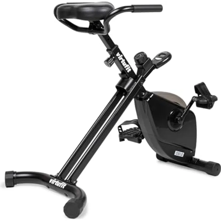 VirtuFit Klappbarer Heimtrainer, Ergometer mit LCD-Display und manuell einstellbarem Widerstand, platzsparendes Design für Homeoffice und Büro