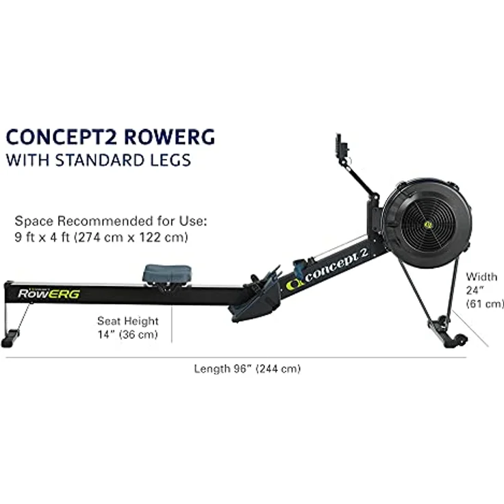 Concept2 RowErg mit Standardbeinen, Rudergerät Modell D,Luftwiderstand, Schwarz – Bild 5