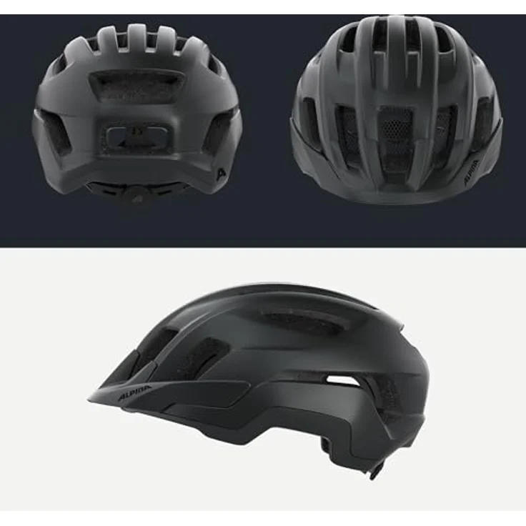 ALPINA Trekking-Fahrradhelm Paranus, schwarz, mit stoßabsorbierender EPS-Innenschale und großer Luftzirkulation – Bild 4